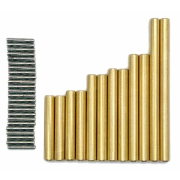 12 Stk. Crawler Links aus Messing incl. 24 Stk. VA-Stiftschrauben